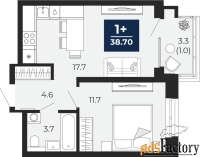 1 - комн.  квартира, 38.7 м², 11/14 эт.