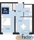 1 - комн.  квартира, 41.79 м², 2/21 эт.