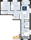 3 - комн.  квартира, 73 м², 3/16 эт.