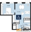 1 - комн.  квартира, 47.59 м², 13/24 эт.