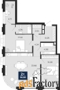 2 - комн.  квартира, 96.88 м², 2/24 эт.