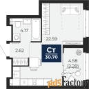 1 - комн.  квартира, 30.7 м², 9/21 эт.