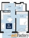 1 - комн.  квартира, 43.52 м², 21/22 эт.