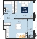 1 - комн.  квартира, 48.7 м², 7/24 эт.