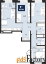 3 - комн.  квартира, 80.6 м², 3/14 эт.