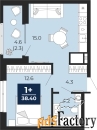 1 - комн.  квартира, 38.4 м², 13/25 эт.