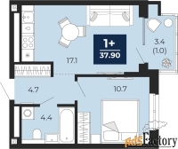 1 - комн.  квартира, 37.9 м², 4/16 эт.