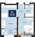 1 - комн.  квартира, 37.32 м², 10/17 эт.