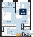 1 - комн.  квартира, 41.46 м², 11/14 эт.