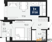 1 - комн.  квартира, 37.5 м², 9/14 эт.