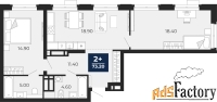 2 - комн.  квартира, 73.2 м², 17/24 эт.