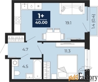 1 - комн.  квартира, 40 м², 2/16 эт.