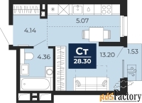 1 - комн.  квартира, 27.23 м², 2/19 эт.