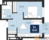 1 - комн.  квартира, 37.74 м², 5/19 эт.