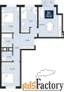 3 - комн.  квартира, 80.79 м², 5/19 эт.