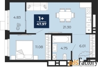 1 - комн.  квартира, 47.97 м², 10/24 эт.