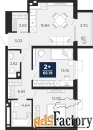 2 - комн.  квартира, 63.34 м², 2/24 эт.