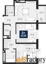 2 - комн.  квартира, 62.51 м², 17/24 эт.
