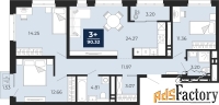 3 - комн.  квартира, 89.25 м², 13/24 эт.