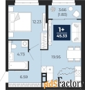 1 - комн.  квартира, 45.33 м², 2/16 эт.