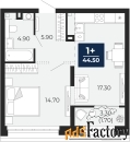 1 - комн.  квартира, 44.5 м², 2/18 эт.