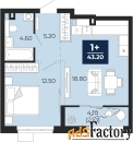 1 - комн.  квартира, 43.2 м², 2/9 эт.