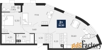 2 - комн.  квартира, 92.3 м², 2/24 эт.