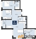 3 - комн.  квартира, 88.2 м², 21/24 эт.