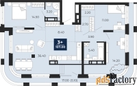 2 - комн.  квартира, 107 м², 13/14 эт.