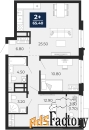 2 - комн.  квартира, 65.4 м², 21/24 эт.