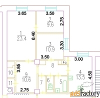 3 - комн.  квартира, 84,8 м², 9/12 эт.