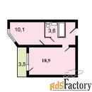 1 - комн.  квартира, 41.4 м², 4/17 эт.