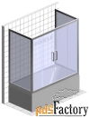 шторка в ванну kubele de019p4u 65x240x150 см, стекло матовое 6 мм, про