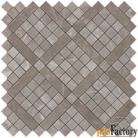 marvel grey fleury diagonal mosaic (9mvd) 30.5x30.5