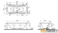 акриловая ванна 180х80 см vitra comfort 52680001000