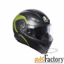 мотошлем agv compact st vermont matt black/yellow fl. s