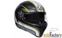 шлем agv compact boston matt black/gray/yellow l