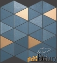 мозаика atlas concorde italy mek blue mosaico diamond gold wall 30,5х3