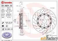 тормозной диск brembo 09a80433