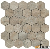 мозаика atlas concorde aix cendre honeycomb tumbled 30x31