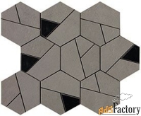 мозаика atlas concorde boost smoke mosaico hex black 25x28,5 an69, м²