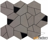 мозаика atlas concorde boost smoke mosaico hex black 29х25 an69