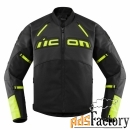 icon contra 2 leather hi-viz черная мотокуртка (цвет: черные, размер: 