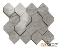 мозаика atlas concorde marvel stone bardiglio grey mosaico esagono 3d 