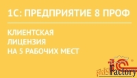 1с:предприятие 8 проф. клиентская лицензия на 5 рабочих мест