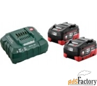 набор аккумуляторов и зарядное устройство metabo 18v basic-set 5.5 lih