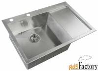 врезная кухонная мойка zorg inox x-7851-l 78х51см нержавеющая сталь