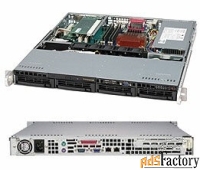 корпус серверный 1u supermicro cse-813mtq-350cb (4x3.5quot; hs bays, 4