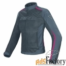 женская мотокуртка dainese hydra flux d-dry u83 black/ebony/fuchsia 42