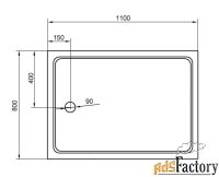 поддон акриловый cezares tray-a-ah-110/80-15-w